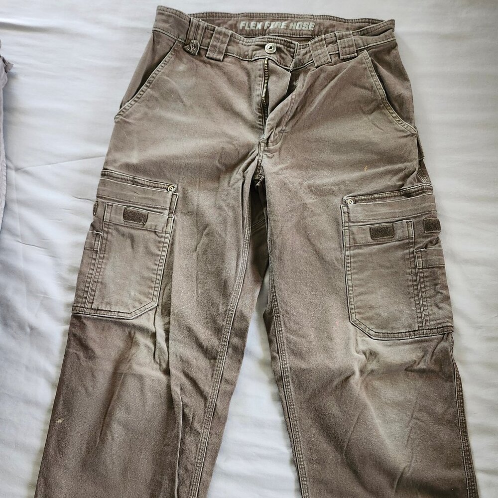 WORN Men's 30 x 32 DuluthFlex Fire Hose Relaxed Fit Cargo Work Pants